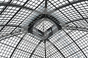 Palm house roof detail, detail showing steel beams and frame