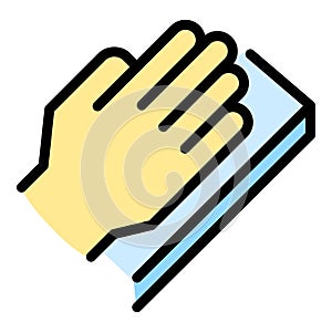 Palm id recognition icon vector flat