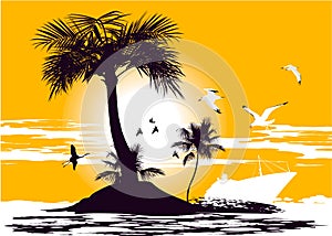 Palm Island in the ocean