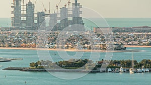 Palm Jumeirah aerial timelapse. Dubai, United Arab Emirates photo