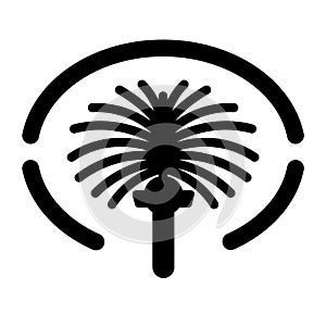 Palm Jumeirah icon dubai vector island map illustration. Palm Jumeirah logo symbol