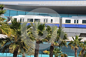 The Palm Jumeirah monorail in Dubai, UAE