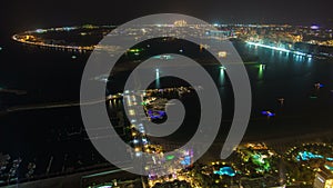 The Palm Jumeirah night time-lapse