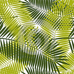 Palm Leaf Seamless Pattern Background Vector