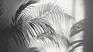 Palm Leaf Shadows Cast on a White Wall