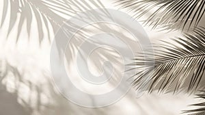 Palm Leaf Shadows Cast on a White Wall