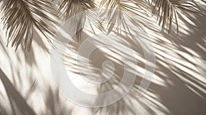 Palm Leaf Shadows Cast on a White Wall