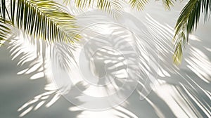 Palm Leaf Shadows Cast on a White Wall