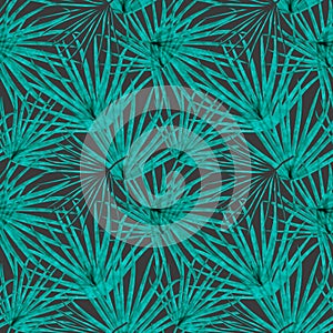 Palm Leaf Vector Seamless Pattern Background Illustration