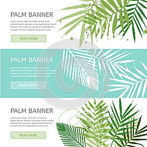 Palm leaves banner template
