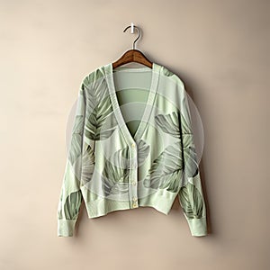Palm Leaves Cardigan In Photorealistic Style By Ippolito Caffi photo