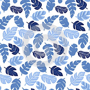 Palm leaves Seamless Pattern. Background Vector illustration