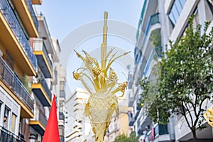 Palm made in Elche, Spain, for Nazarenes and penitents in Palm Sunday during Holy Week in the La Borriquita procession photo