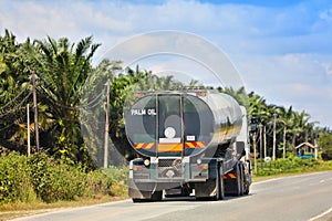 Palm oil carrying tanker truck in Malaysia