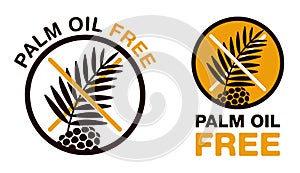 Palm oil free - flat pictogram for labeling