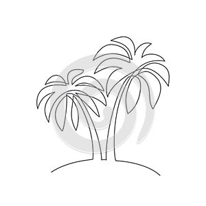 Palm One line drawing on white background