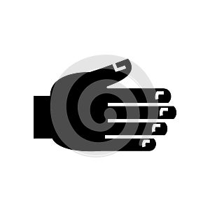 Palm open - greetings - grabbing - reaching icon, vector illustration, black sign on isolated background
