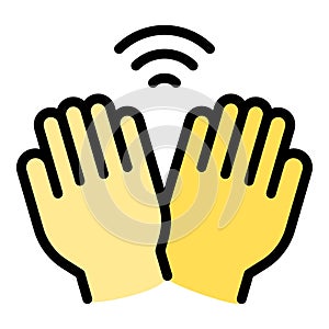 Palm password icon vector flat