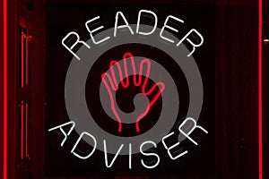 Palm reader adviser neon