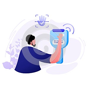 Palm Scanning flat illustration