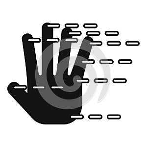 Palm scanning icon simple vector. Biometric signature