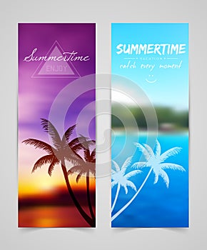 Palm silhouettes cards