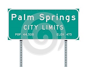 Palm Springs City Limits road sign