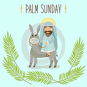 Palm Sunday banner as religious holidays symbols