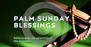 Palm Sunday Banner A Day of Blessings and Reflection. Hosanna Palm Sunday photo