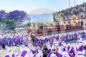 Palm Sunday procession in front of City Hall, Antigua, Guatemala