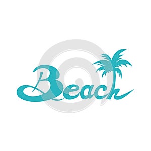 Palm tree on the beach logo