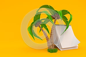 Palm tree with blank calendar