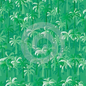 Palm tree green seamless pattern