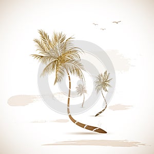 Palm Tree Grunge Illustration