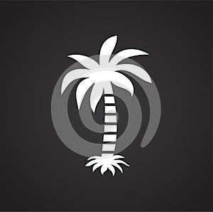Palm tree icon on background for graphic and web design. Simple illustration. Internet concept symbol for website button