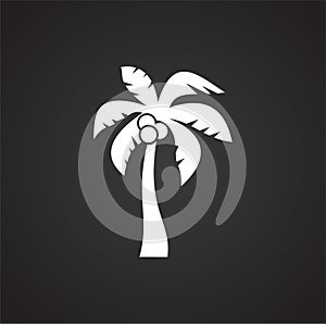 Palm tree icon on background for graphic and web design. Simple illustration. Internet concept symbol for website button