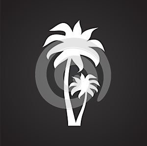 Palm tree icon on background for graphic and web design. Simple illustration. Internet concept symbol for website button