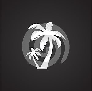 Palm tree icon on background for graphic and web design. Simple illustration. Internet concept symbol for website button