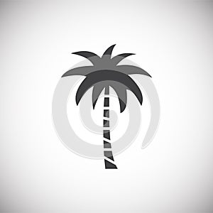 Palm tree icon on background for graphic and web design. Simple illustration. Internet concept symbol for website button