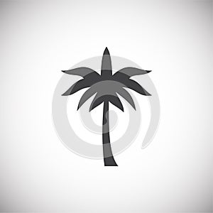 Palm tree icon on background for graphic and web design. Simple illustration. Internet concept symbol for website button