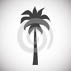 Palm tree icon on background for graphic and web design. Simple illustration. Internet concept symbol for website button