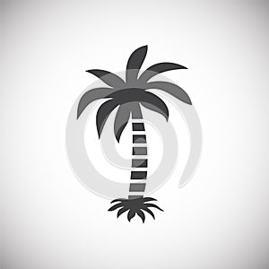 Palm tree icon on background for graphic and web design. Simple illustration. Internet concept symbol for website button