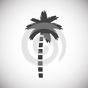 Palm tree icon on background for graphic and web design. Simple illustration. Internet concept symbol for website button