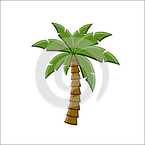 Palm tree icon isolated on white background.