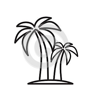 Palm tree icon logo illustration vector
