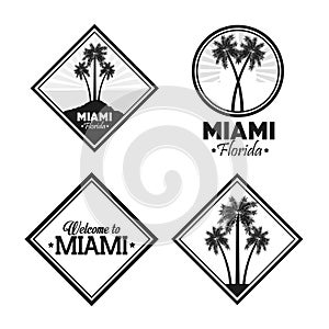 Palm tree icon. Miami florida design.Vector graphic