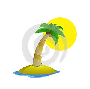 Palm Tree Island and Sun
