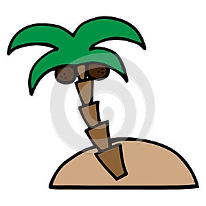 Palm tree on island vector