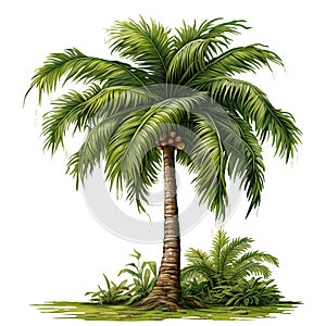 Palm tree isolated on white background