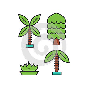 Palm tree line icon concept. Palm tree flat vector sign, symbol, illustration.
